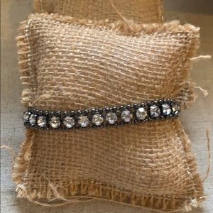 Stella & Dot rhinestone gun metal bracelet
